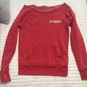 Sonoma Raceway Red Off the Shoulder Sweatshirt